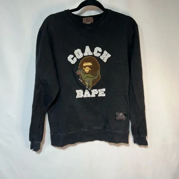 COACH Bape x coach crewneck sweatshirt. Black. Size Large. New condition. - Picture 2 of 11